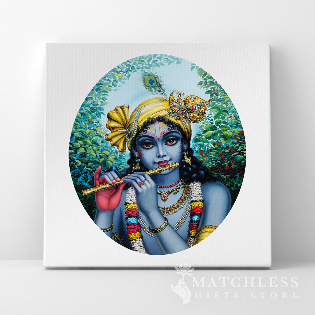 Sri Krishna Oval Shape Print Painting by Vrindavan Das Matchless Gifts