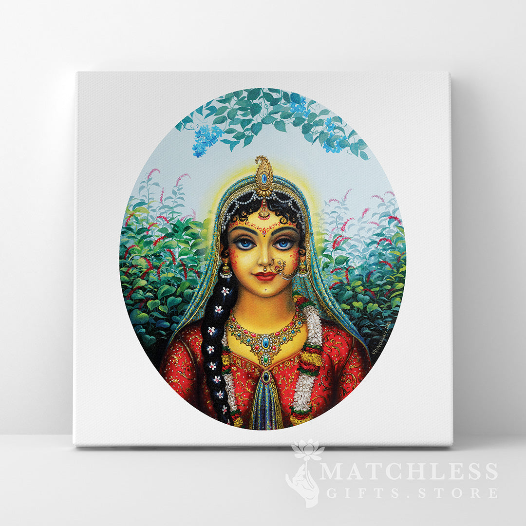 Sri Radha Oval Shape Print Painting by Vrindavan Das Matchless Gifts