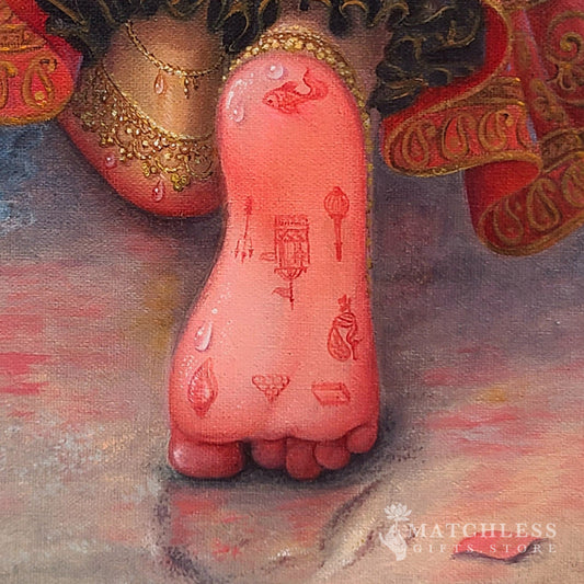 Radha's Feet - Painting by Gandharvika Devi Dasi Canvas Print Matchless Gifts