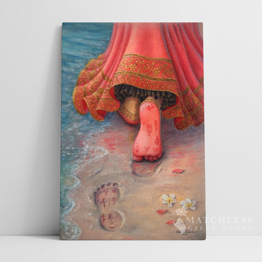 Radha's Feet - Painting by Gandharvika Devi Dasi Canvas Print Matchless Gifts